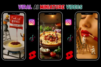 create viral stunning any type ai miniature video for youtube short reels titok