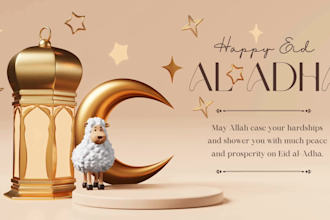 design eid ul adha flyers, cards, and social media posts