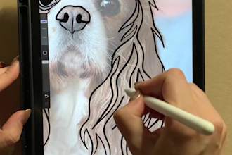 turn your pet photo into a custom line drawing with name