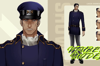 draw and rig male, female 2d vtuber model custom anime live2d model vtuber model