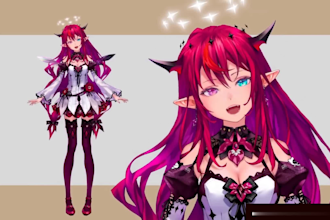 design a high quality and rig live2d character model for vtuber studio streaming