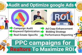 audit and optimize google ads PPC campaigns for realtors to maximize ROI