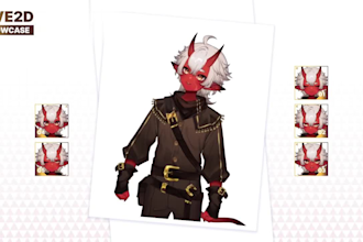design custom live 2d vtuber model, live 2d rigging facerig, vtuber commission