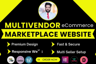 build multi vendor ecommerce marketplace website or multivendor website