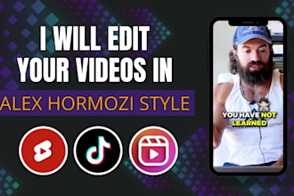 edit you reels, tiktoks and shorts just like alex hormozi