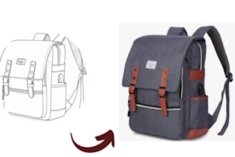 fashion design backpack tech pack ready for the factory bag tech pack designer