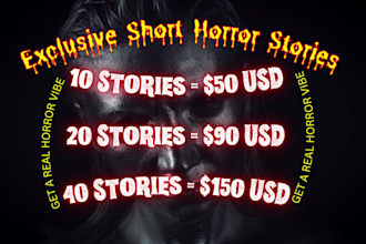 do ghostwrite books, short stories, horror stories