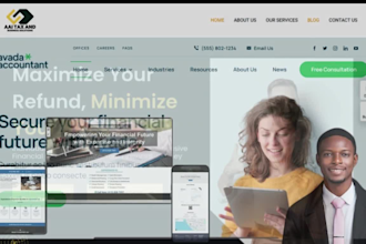 design accounting website bookkeeping finance tax credit repair website app uiux