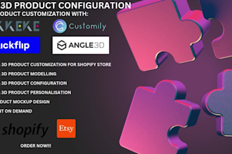 setup 2d,3d product customization zakeke, customily, kickflip, angle 3d