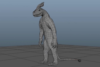 create 3d animal dinosaur dragon model for game and animation character design