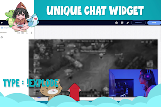 create custom animated twitch chat widget design and coding for streamers