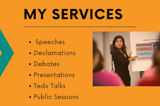 write motivational  speeches, ted talks, and presentation scripts