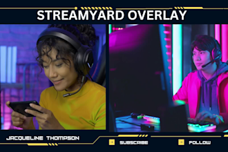 create streamyard, webcam, obs overlay for your live streaming