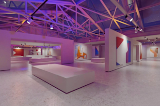 do 3d art gallery, 3d museum gallery, virtual exhibition room