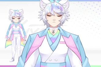 draw and rig vtuber model, live2d model, vtuber commission, 2d anime character