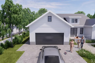 design house exterior 3d model, rendering, walkthrough
