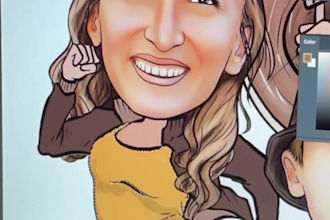 draw amazing group caricature