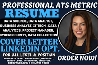 write data science, tech, business analyst, data analyst, cybersecurity resume