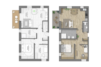 floor plan or redraw floor plan for architecture in autocad