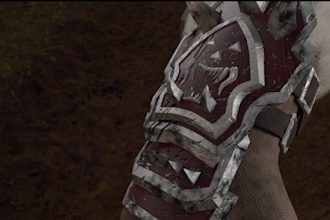 create high quality 3d metal armor design with realistic damages
