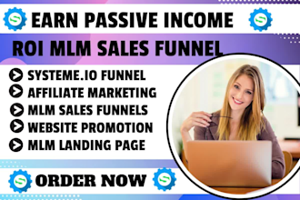 build syteme io landing page, systeme io mlm sales funnel, systeme io website