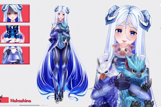 design and rig live2d vtuber model in anime artstyle