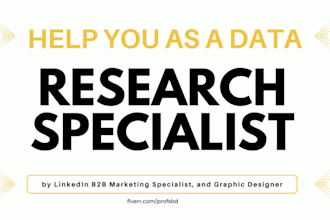 help you as a data research specialist