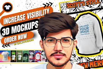 create 3d clothing mockup commercial video ads for print on demand marketing