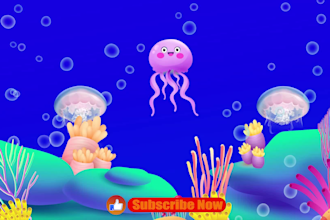 create original animated fish lullaby, baby sleep music with youtube channel