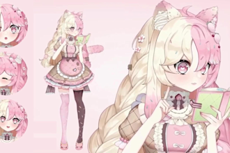 custom live2d vtuber model, vtuber riggig, outfit, vtuber design, vtube studio