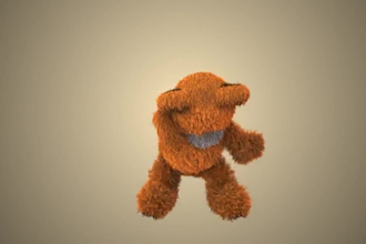 make teddy bear dancing with your logo and text message