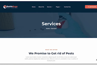 build pest control, cleaning service website, junk removal, house cleaning