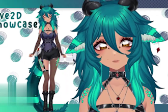 design anime vtuber, live2d model and facial tracking expressions