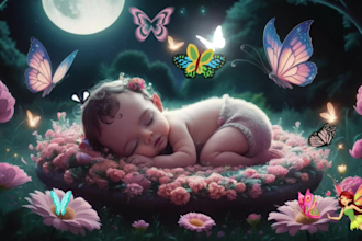 create lullaby music, bedtime, kids, baby sleeping music video