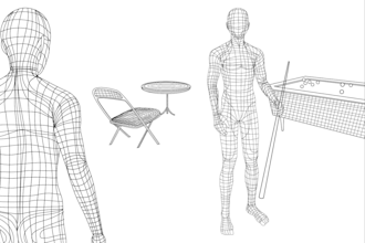 custom black and white cartoon illustrations available