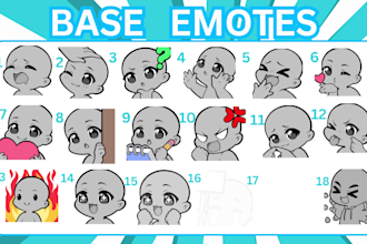 draw chibi emotes in my style for twitch and discord