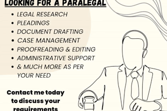 be your paralegal, legal virtual assistant or online attorney