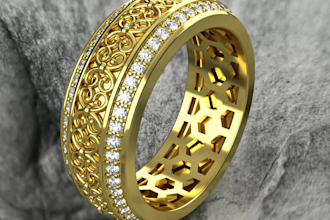 do jewelry cad design with realistic rendering and 360 degree animation