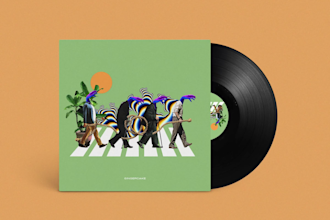 create creative aesthetic collage art for album cover