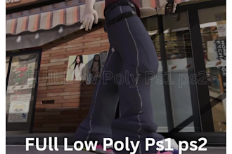 do 3d low poly game character model design rig animate with y2k ps1 ps2 n64