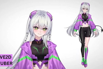 draw male or female live2d vtuber model, vtuber rigging, live2d character, anime