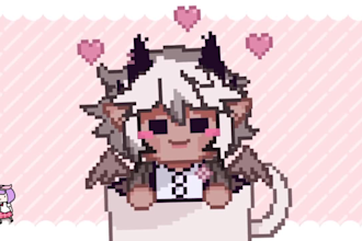 draw and rig a chibi vtuber model in pixel art style