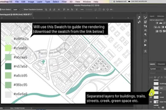 render 2d site plan, floor plan, master plan, urban planning, landscape design