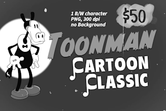 create retro cartoon classic characters style