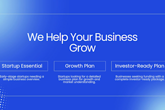 do business plan, market research, and startup strategy to grow your company 10x