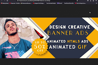 design creative banner ads, animated GIF,animated  HTML5 ads
