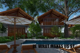 design and draft architectural 2d plans and 3d models with rendering