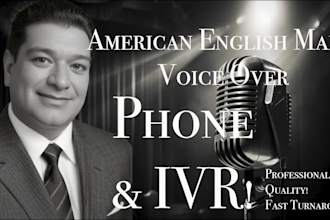 record your deep american male voice over artist actor for your phone system