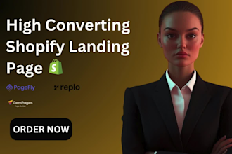 build shopify landing page, product landing page with pagefly, replo, gempages
