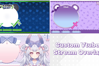 create custom vtuber just chatting twitch stream overlay